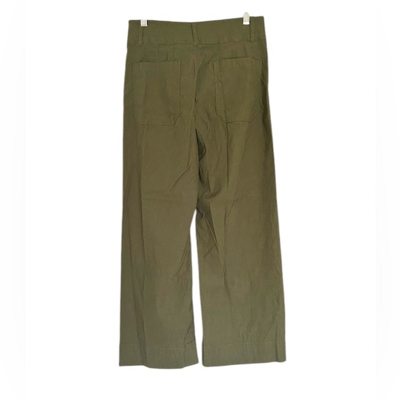 Maeve The Collette Holly Green Linen Viscose Cropped Wide Leg Pants Size 29 - Picture 6 of 15